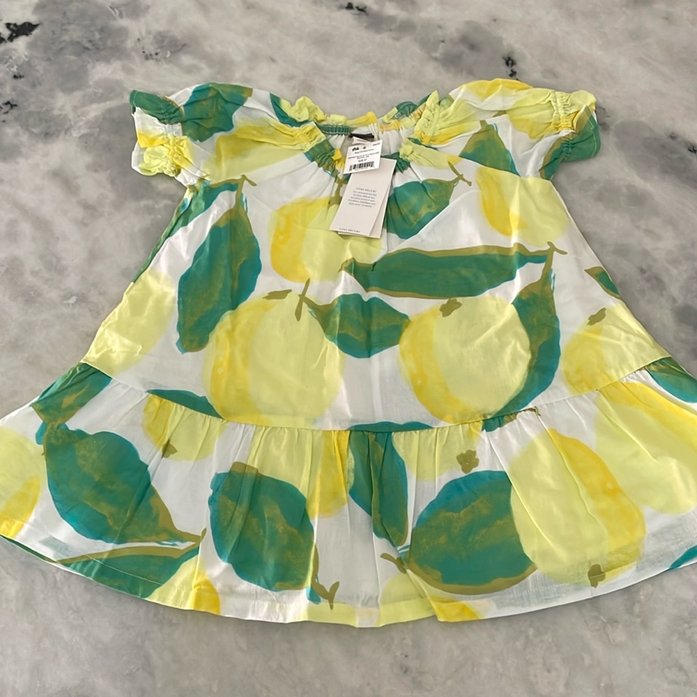 NWT Tea Collection Cotton Lemon Dress 2T